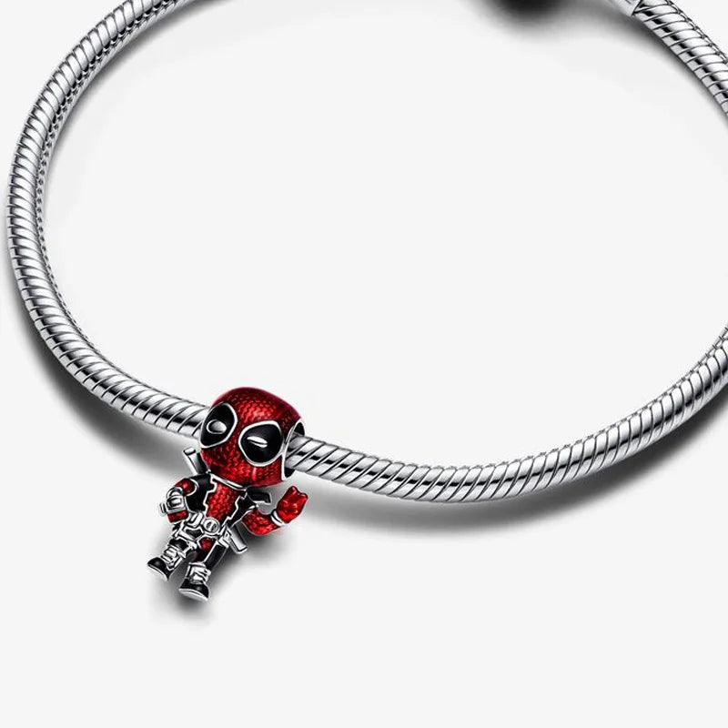 Marvel Deadpool Charm Fitting on Bracelet